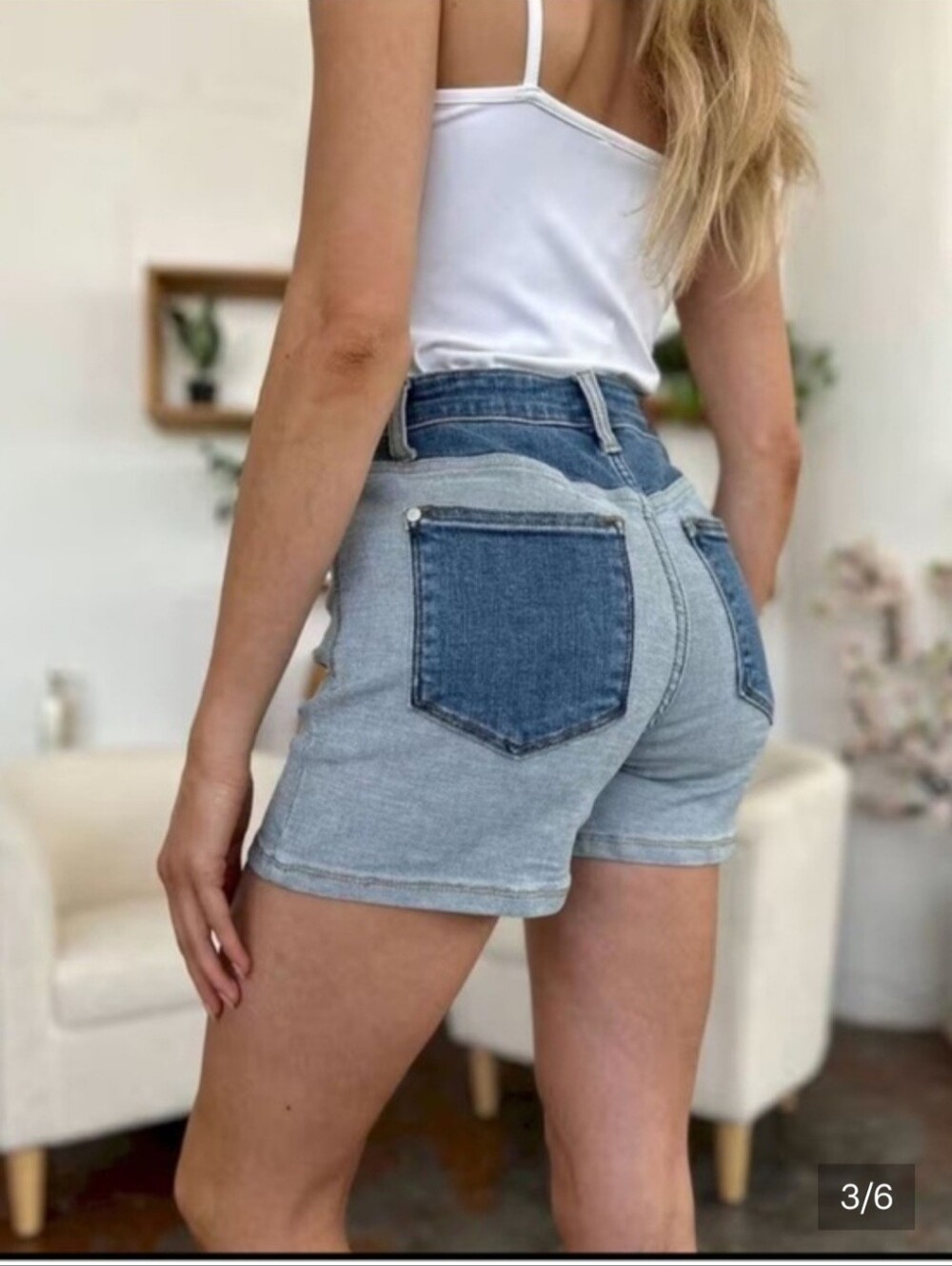 Judy Blue High Waist Color Block Shorts NWT - Picture 2 of 8